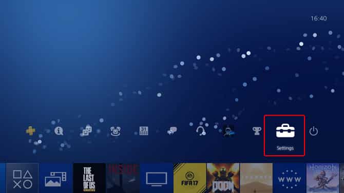 صورة لـ كيفية الحصول على لقطات للشاشة على PS4 | Settings-button-DzTechs