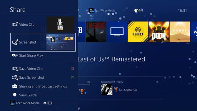 صورة لـ كيفية الحصول على لقطات للشاشة على PS4 | display-menu-DzTechs