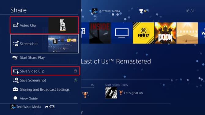 صورة لـ كيفية تسجيل فيديو أثناء اللعب على PS4 | save-video-clip-DzTechs