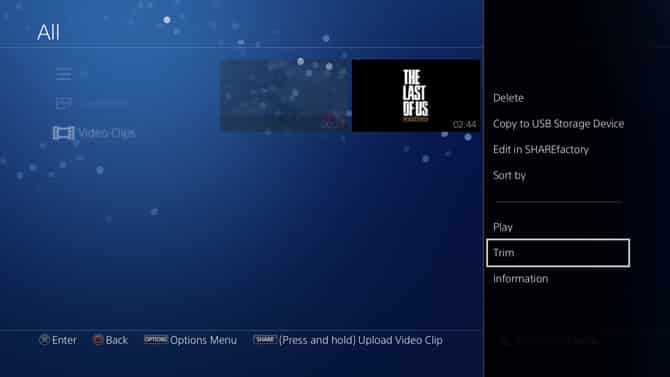 صورة لـ كيفية تسجيل فيديو أثناء اللعب على PS4 | trim-button-DzTechs