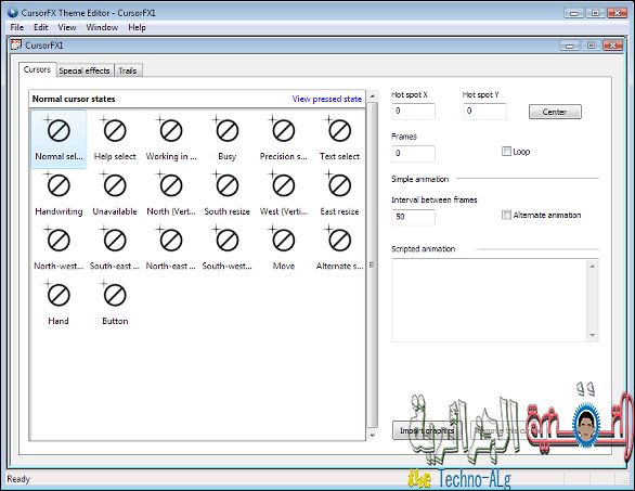 صورة لـ شرح لكيفة تغيير مؤشر الماوس الى كثير من الأشكال المذهلة | 16i+-+ThemeEditorNewTheme-DzTechs