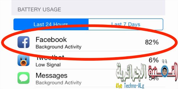 صورة لـ تطبيق على هاتفك يقوم باستهلاك أكثر من نصف البطارية دون علمك | facebook-battery-DzTechs
