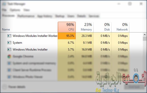 صورة لـ حل مشكل بطئ الكمبيوتر بسبب عملية Windows Modules Installer الذي تعمل في الخلفية | 5ccca640b33e8_1-DzTechs