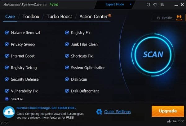 صورة لـ مجموعة من أفضل برامج صيانة وتنظيف الكمبيوتر من الملفات المؤقتة | advanced-system-care-DzTechs