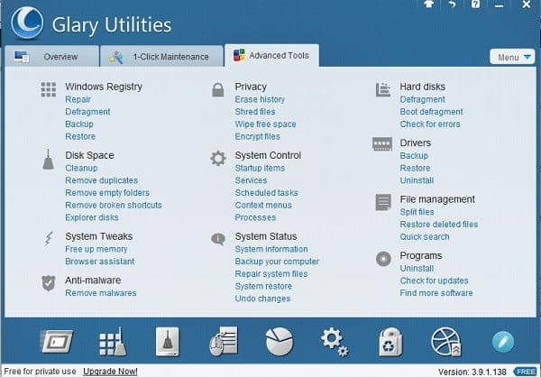 صورة لـ مجموعة من أفضل برامج صيانة وتنظيف الكمبيوتر من الملفات المؤقتة | glary-utilities-DzTechs