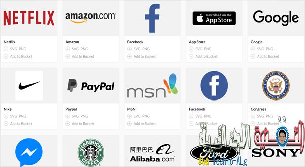صورة لـ موقع يوفر للمصممين الحصول على الكثير من شعارات الشركات الكبرى مجانا | pop-DzTechs