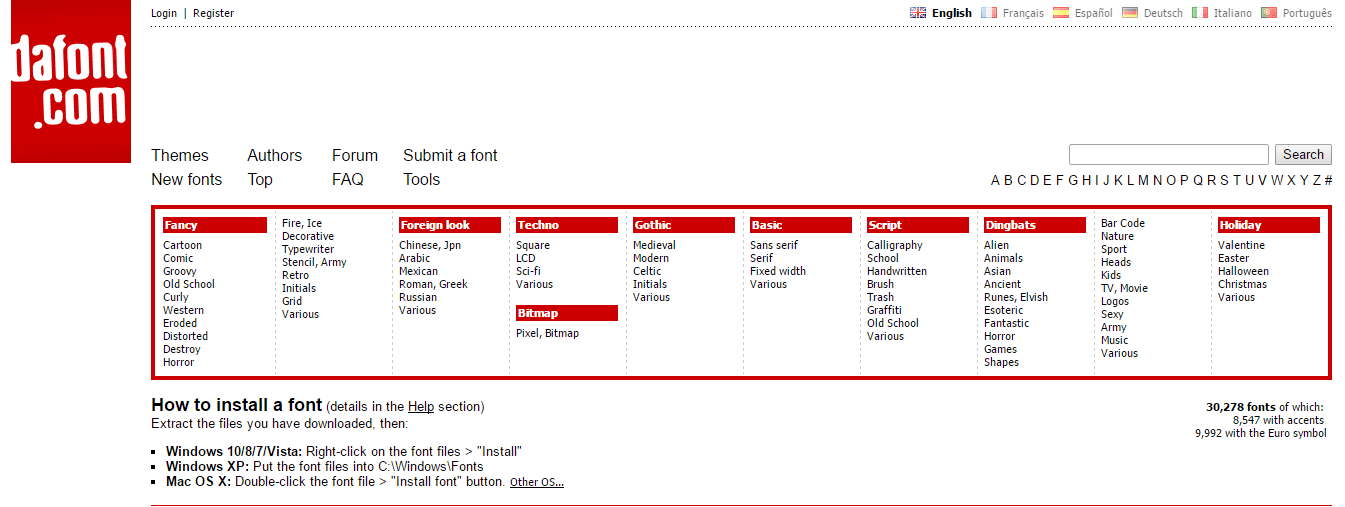 صورة لـ Dafont.com أفضل موقع لتحميل أفضل الخطوط الحصرية العربية و الأجنبية | dafont-DzTechs