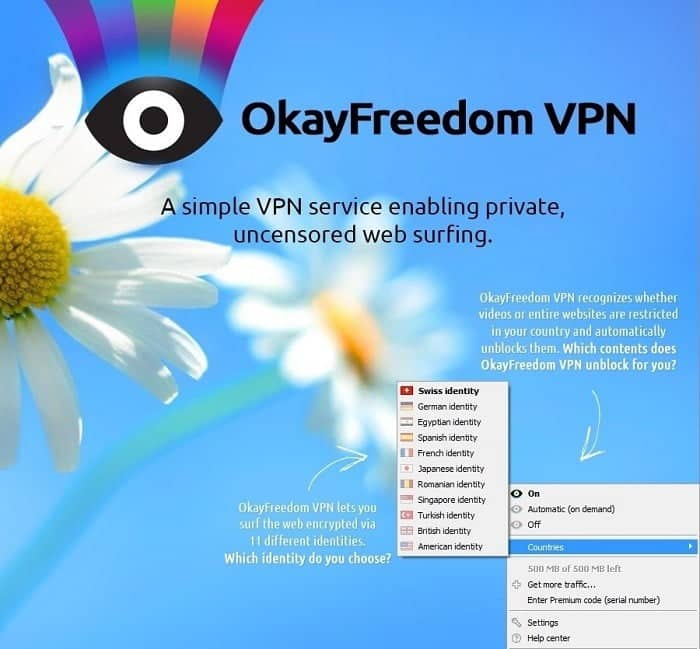 صورة لـ OkayFreedom VPN يوفر لك vpn مع سريال التفعيل مجانا | okayfreedom-DzTechs