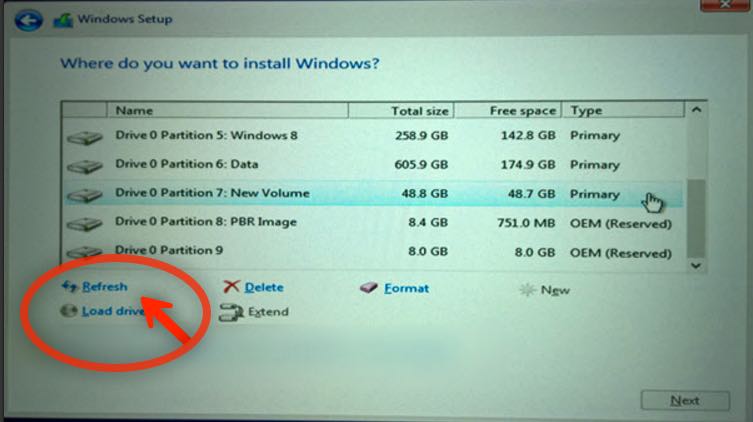 صورة لـ حل مشكلة عدم إمكانية تنصيب بارتشن النظام setup was unable to create a new system partition | 95f990bba3-DzTechs