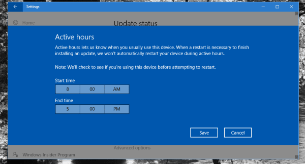 صورة لـ طريقة الحصول على التحديث السنوي لويندوز 10 Anniversary Update | active-hours-win10-DzTechs