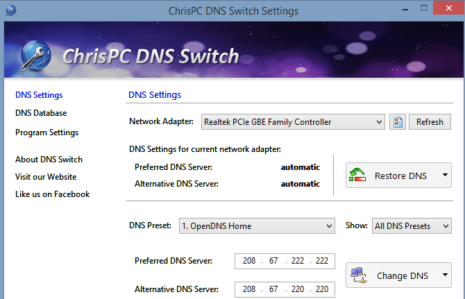 صورة لـ تصفح الإنترنت بشكل سريع وآمن مع أفضل برامج تغيير الـ DNS | ChrisPC-DNS-Switch-DzTechs