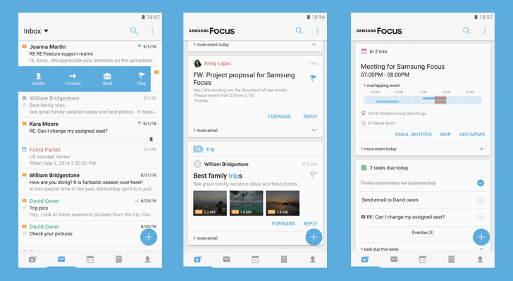 صورة لـ تطبيق Samsung Focus من شركة سامسونغ لتسهيل ادارة المهام والمواعيد | Samsung-Focus-DzTechs