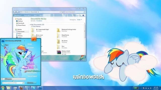 صورة لـ مجموعة كبيرة من أفضل وأروع الثيمات وأشهرها للويندوز 7 للتحميل | rainbow_dash_windows_7_theme_by_matniky-d5767zg.png-DzTechs
