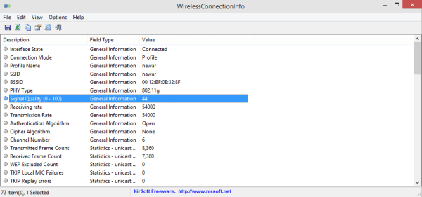 صورة لـ برنامج WirelessConnectionInfo لمعرفة قوة اشارة الواي فاي علي جهازك | wifi-connection-1-DzTechs