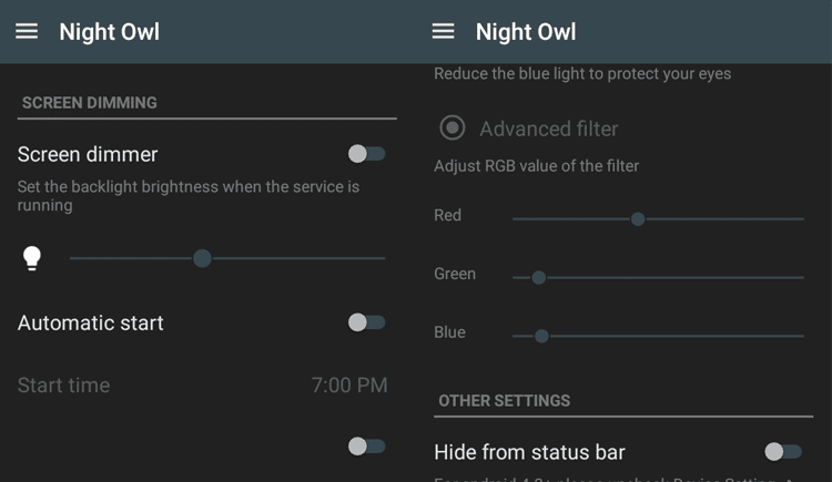 صورة لـ تطبيق Night Owl لتقليل خطر الشاشات على العينين عند استخدام هاتفك الاندرويد | Night-Owl-app-DzTechs