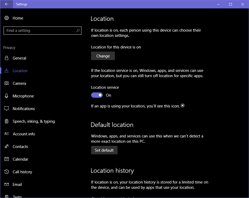 صورة لـ 5 إعدادات للخصوصية يجب تغييرها في Windows 10 لمنع مايكروسوفت من التجسس عليك | location-DzTechs