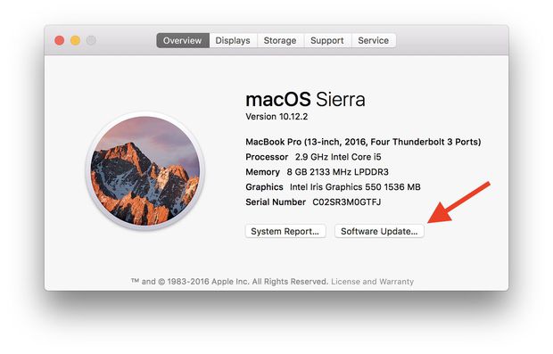 صورة لـ 10 أشياء يجب ضبطها عند تكوين اعدادات ماك بوك MacBook جديد | software-update-min
