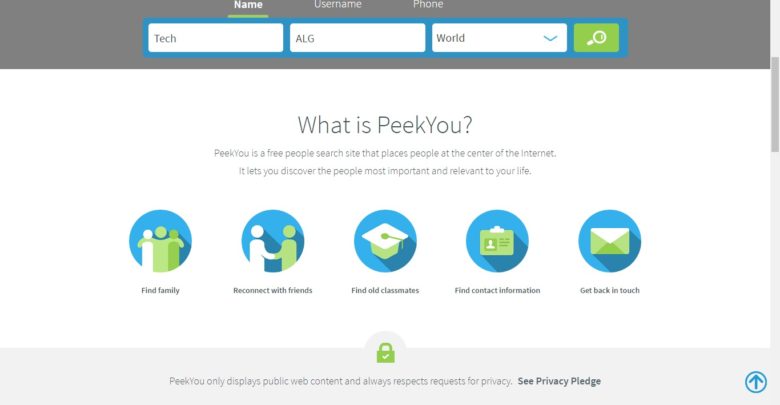 صورة لـ موقع Peek You لايجاد بيانات و صور أي شخص من خلال إسمه فقط | PEEP