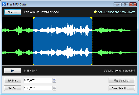 صورة لـ برنامج MP3 Cutter لتعديل وقص الملفات الصوتية الى اجزاء | free-mp3-cutter