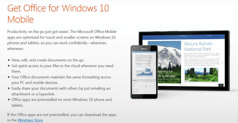 صورة لـ 6 طرق تُمكِّنك من استخدام حزمة Microsoft Office مجانًا | Free-Microsoft-Office-Office-Mobile-e1497258602365-DzTechs