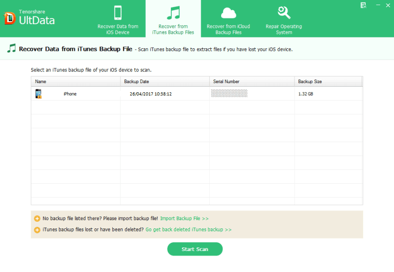 صورة لـ برنامج Tenorshare UltData أفضل برنامج لاستعادة الملفات المفقودة والمحذوفة على الأيفون | UltData-iOS-10-data-recovery-11-DzTechs
