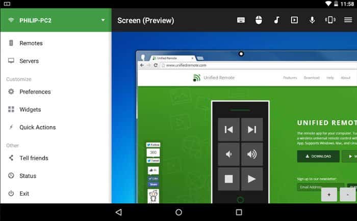 صورة لـ 6 تطبيقات أساسية للكمبيوتر المحمول للمُستخدمين الذين يُسافرون بكثرة | best-laptop-apps-unified-remote-DzTechs