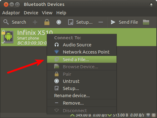 صورة لـ كيفية إعداد Bluetooth في نظام Linux لحل جميع المشاكل المتعلقة به | bluetooth-linux-send-DzTechs