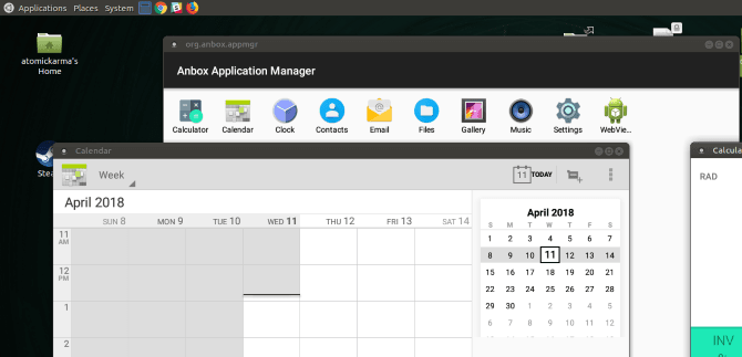 صورة لـ كيفية تشغيل تطبيقات وألعاب Android على Linux | muo-linux-android-anbox-calendar-min-1