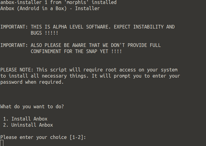صورة لـ كيفية تشغيل تطبيقات وألعاب Android على Linux | muo-linux-android-anbox-install-choice-min