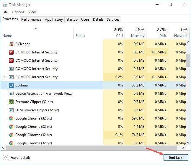 صورة لـ قائمة البحث لإبدأ لا تعمل؟ هنا حل لهذه المشكلة بسهولة وبسرعة | win10-start-menu-search-cortana-end-task-DzTechs