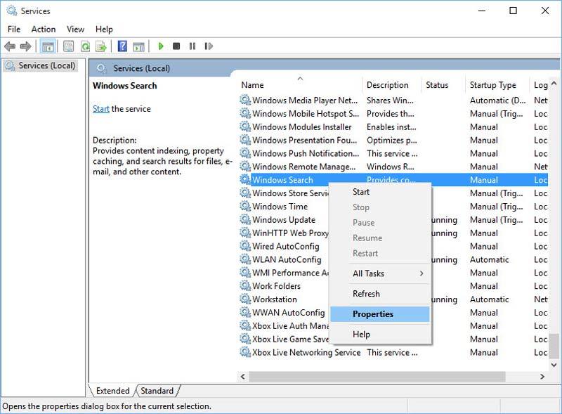 صورة لـ قائمة البحث لإبدأ لا تعمل؟ هنا حل لهذه المشكلة بسهولة وبسرعة | win10-start-menu-search-windows-search-service-properties-DzTechs