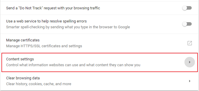 صورة لـ كيفية منع مواقع الويب من طلب إظهار الإشعارات على جميع المتصفحات | Google-chrome-settings-content-settings-DzTechs
