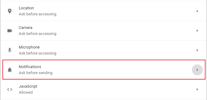 صورة لـ كيفية منع مواقع الويب من طلب إظهار الإشعارات على جميع المتصفحات | Google-chrome-settings-notifications-DzTechs