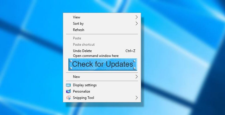 صورة لـ كيفية إضافة خيار “التحقق من وجود تحديثات” إلى قائمة النقر بزر الماوس الأيمن على Windows 10 | check-updates-context-menu