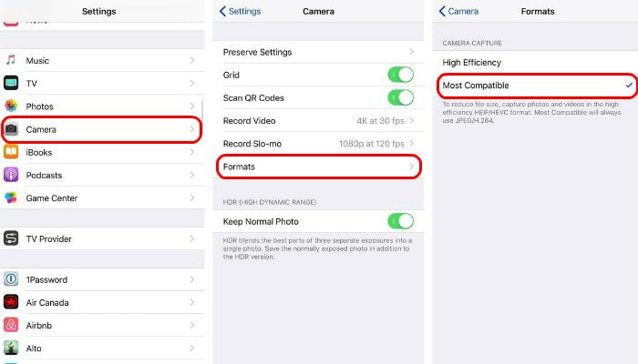 صورة لـ كيفية يمكنك فرض استخدام JPG و MP4 بدلا من HEIF و HEVC على الأي فون الخاص بك | iphone-camera-settings-DzTechs