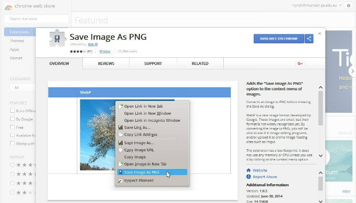 صورة لـ ما هو تنسيق الصور WebP وكيف يمكنك حفظ صورك بهذا التنسيق؟ | save-as-png-extension-DzTechs