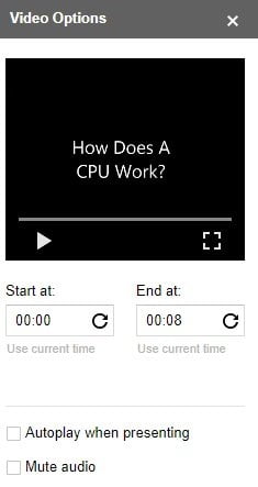 صورة لـ كيفية تضمين مقاطع الفيديو بطرق مختلفة في “العروض التقديمية من Google” | Slides-Video-Options-DzTechs