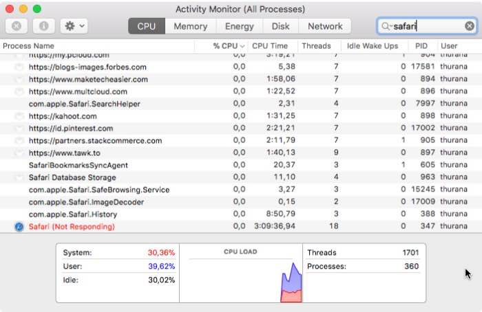 صورة لـ كيفية ايقاف تشغيل العمليات التي تعمل في الخلفية وتسريع نظام الماك | Background-mte-Safari-Not-Responding-DzTechs