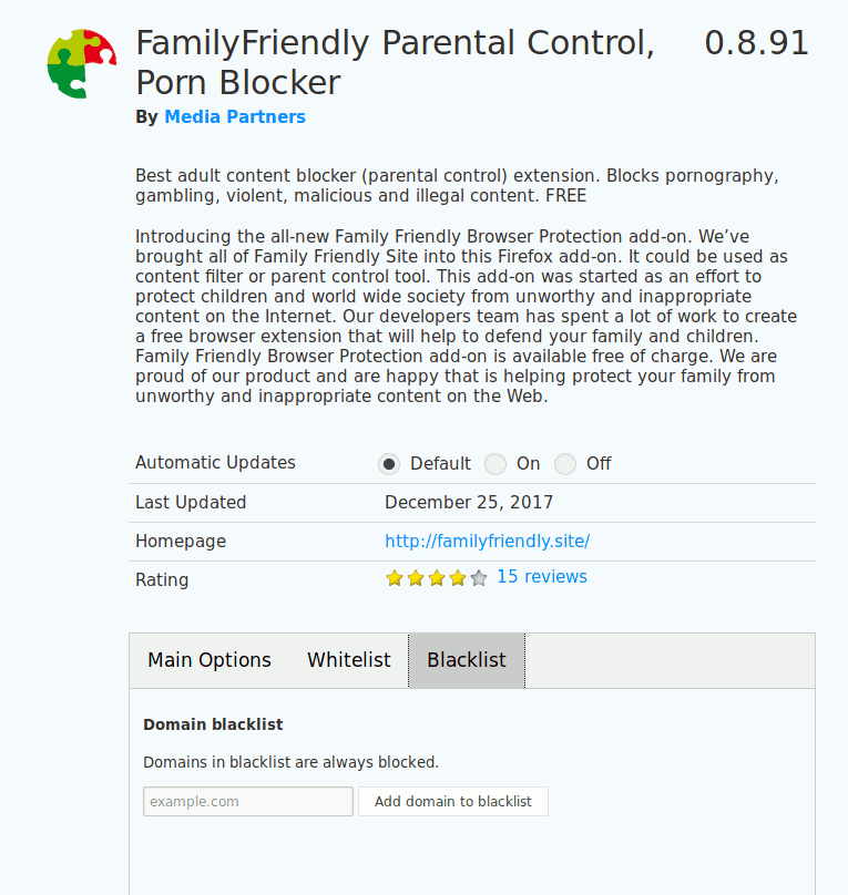 صورة لـ كيفية اعداد نظام لينكس ليكون صالحا للاستخدام من طرف الأطفال | firefox-content-filter-addon-DzTechs