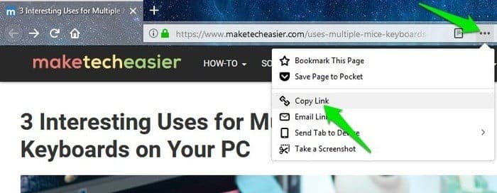 صورة لـ فايرفوكس Quantum : متصفح صُنع للمستقبل مع جميع مميزاته | firefox-quantum-review-copy-link-DzTechs