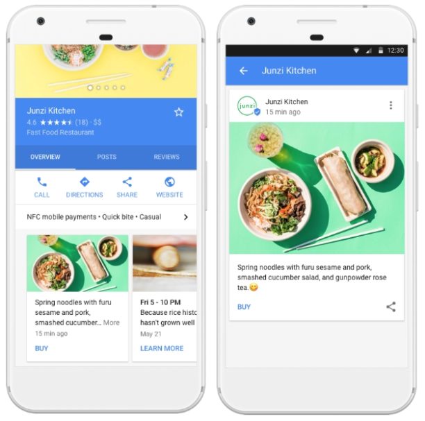 صورة لـ المشاركة مباشرة في غوغل باستخدام مشاركات غوغل لمستخدمي النشاط التجاري | google-posts-SERP-612x607-DzTechs