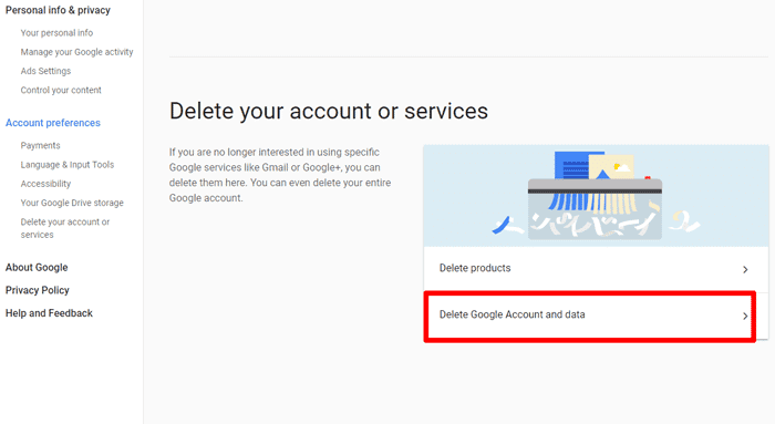 صورة لـ كيفية حذف حساب Gmail نهائيا مع ابقاء على خدمات غوغل الأخرى | how-to-delete-gmail-account-delete-products-DzTechs
