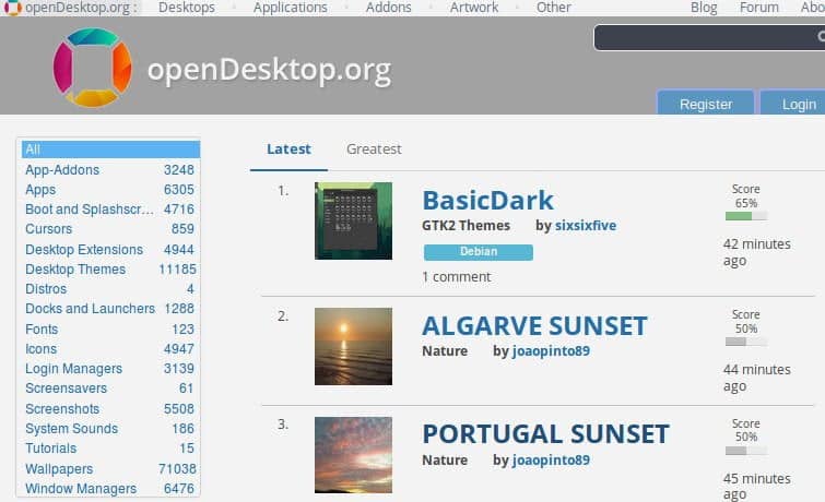 صورة لـ 4 أماكن رهيبة للعثور على ثيمات ورموز جميلة لنظام لينكس | opendesktop-site-DzTechs