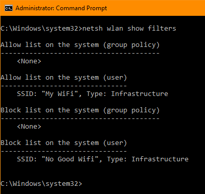 صورة لـ كيفية حظر أو السماح لـ شبكة الواي فاي من الظهور في ويندوز 10 | win10-list-filters-DzTechs