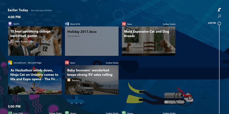 صورة لـ Microsoft قامت بعد تأخر باضافة ميزة Timeline في النسخة الجديدة للويندوز 10 | win10-timeline-featured-DzTechs