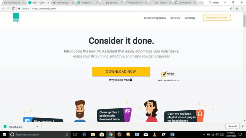 صورة لـ جعل المهام اليومية في الويندوز تلقائية وتحسين الإنتاجية مع تطبيق Ellp | Windows-Desktop-with-Ellp-download-DzTechs