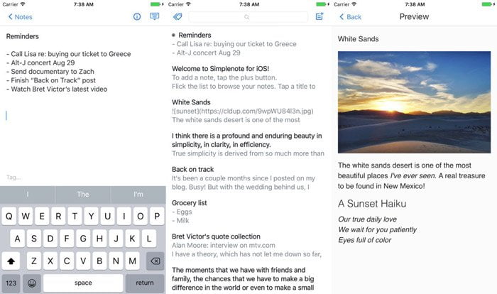 صورة لـ أفضل 6 تطبيقات تدوين الملاحظات لـ iOS في 2023 | best-ios-note-taking-app-2018-simplenote-DzTechs