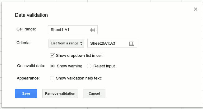 صورة لـ كيفية استخدام “جداول بيانات Google”: نصائح رئيسية للبدء بالاضافة الى بعض الحيل | google-sheet-data-validation-DzTechs