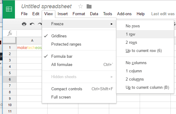 صورة لـ كيفية استخدام “جداول بيانات Google”: نصائح رئيسية للبدء بالاضافة الى بعض الحيل | google-sheets-tips-freeze-DzTechs