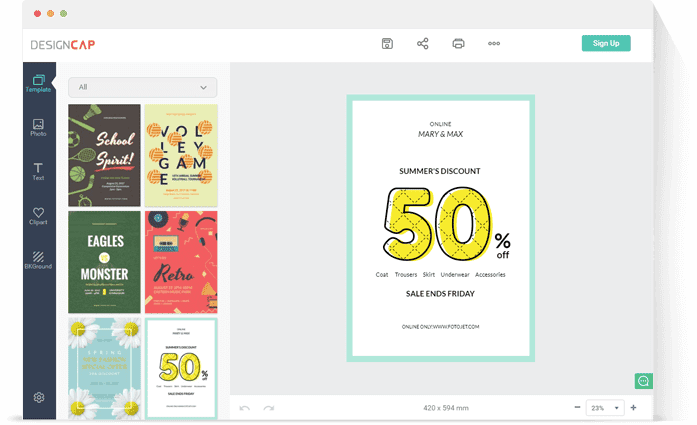 صورة لـ إنشاء ملصقات مُخصصة مجانًا في دقائق من خلال موقع DesignCap | f_01-DzTechs